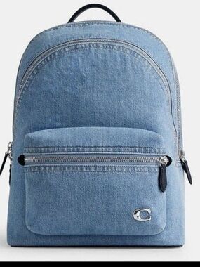 Coach Charter Backpack in Indigo Denim.